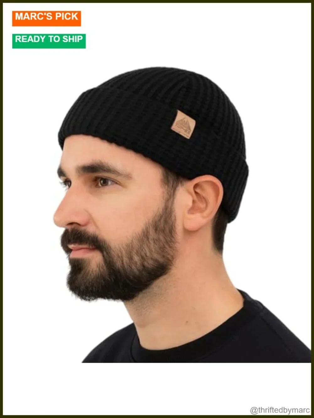 80% Merino Wool Waffle Fisherman Beanie for Men Women